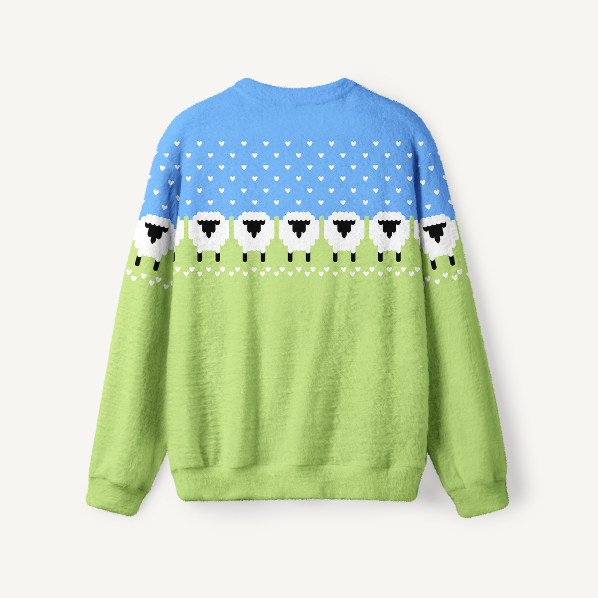 Cozy Little Sheep Fuzzy Crewneck Sweater