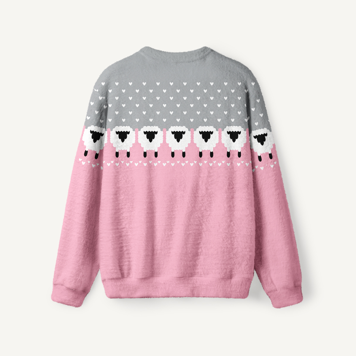 Cozy Little Sheep Fuzzy Crewneck Sweater