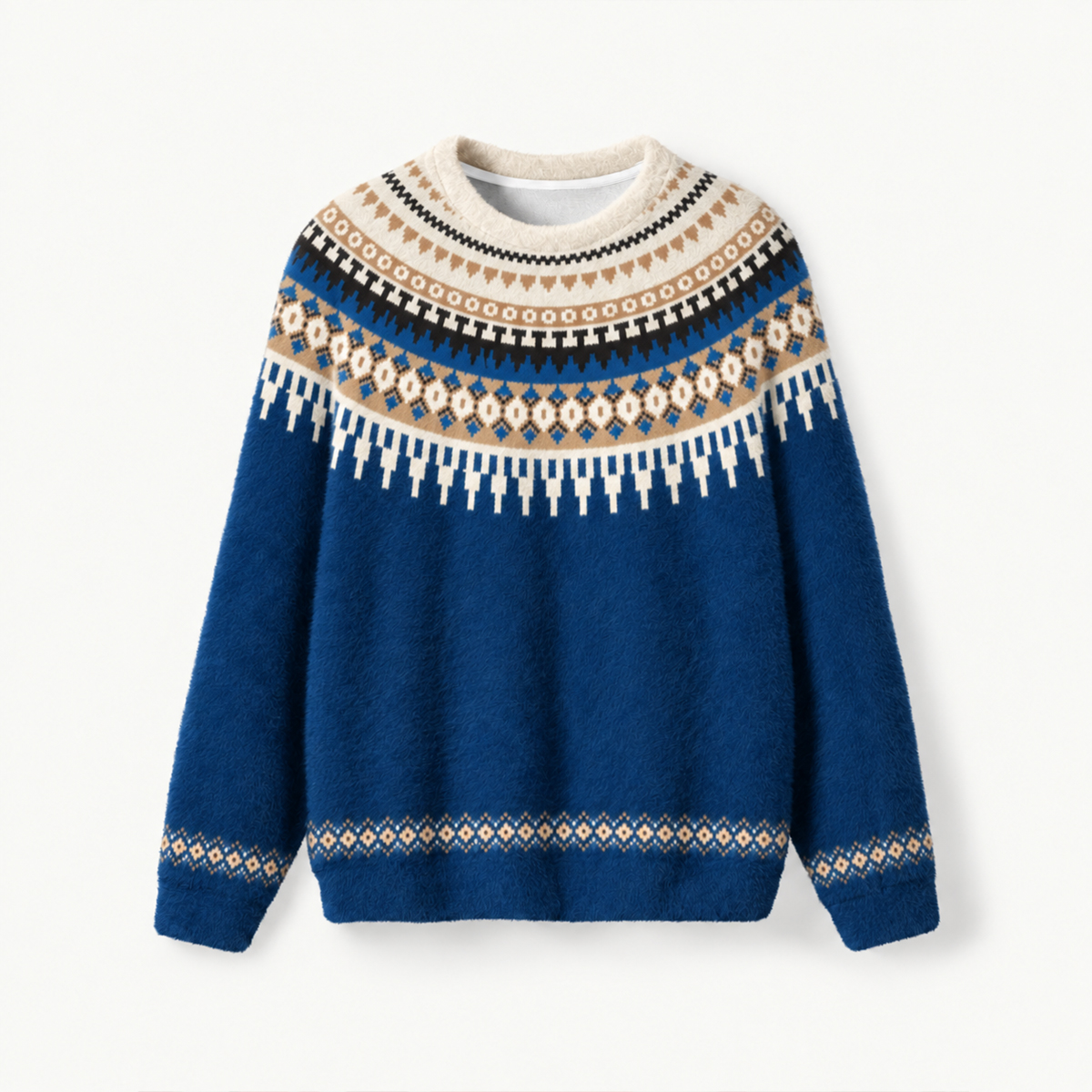 Vintage Fair Isle Fuzzy Crewneck Sweater