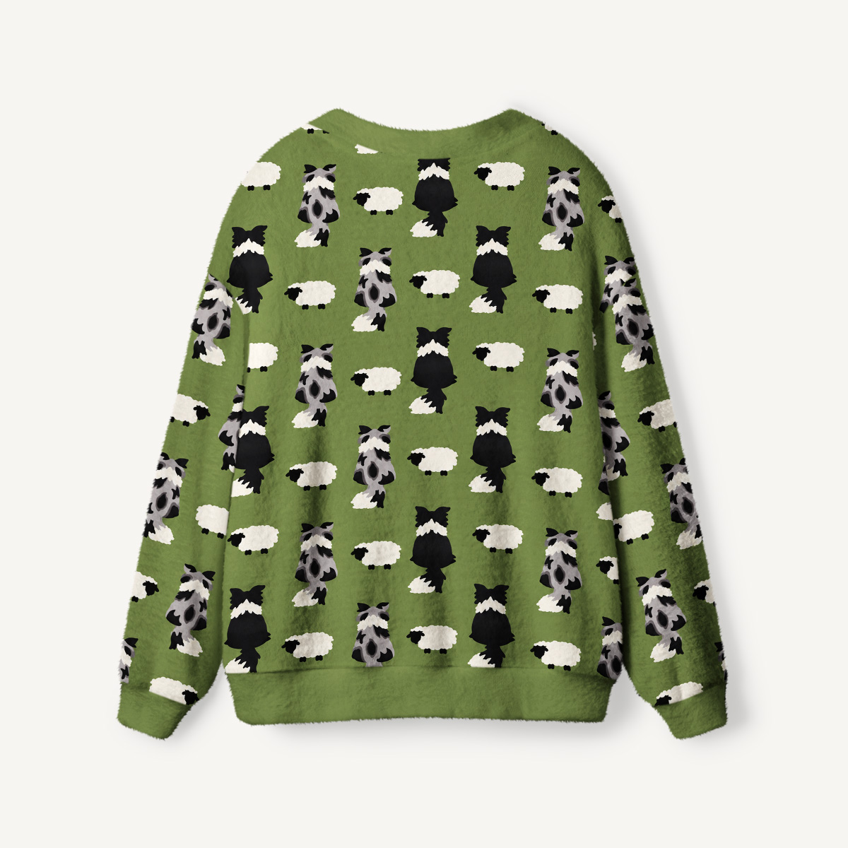 Country Farm Sheepdog Print Cardigan Sweaters