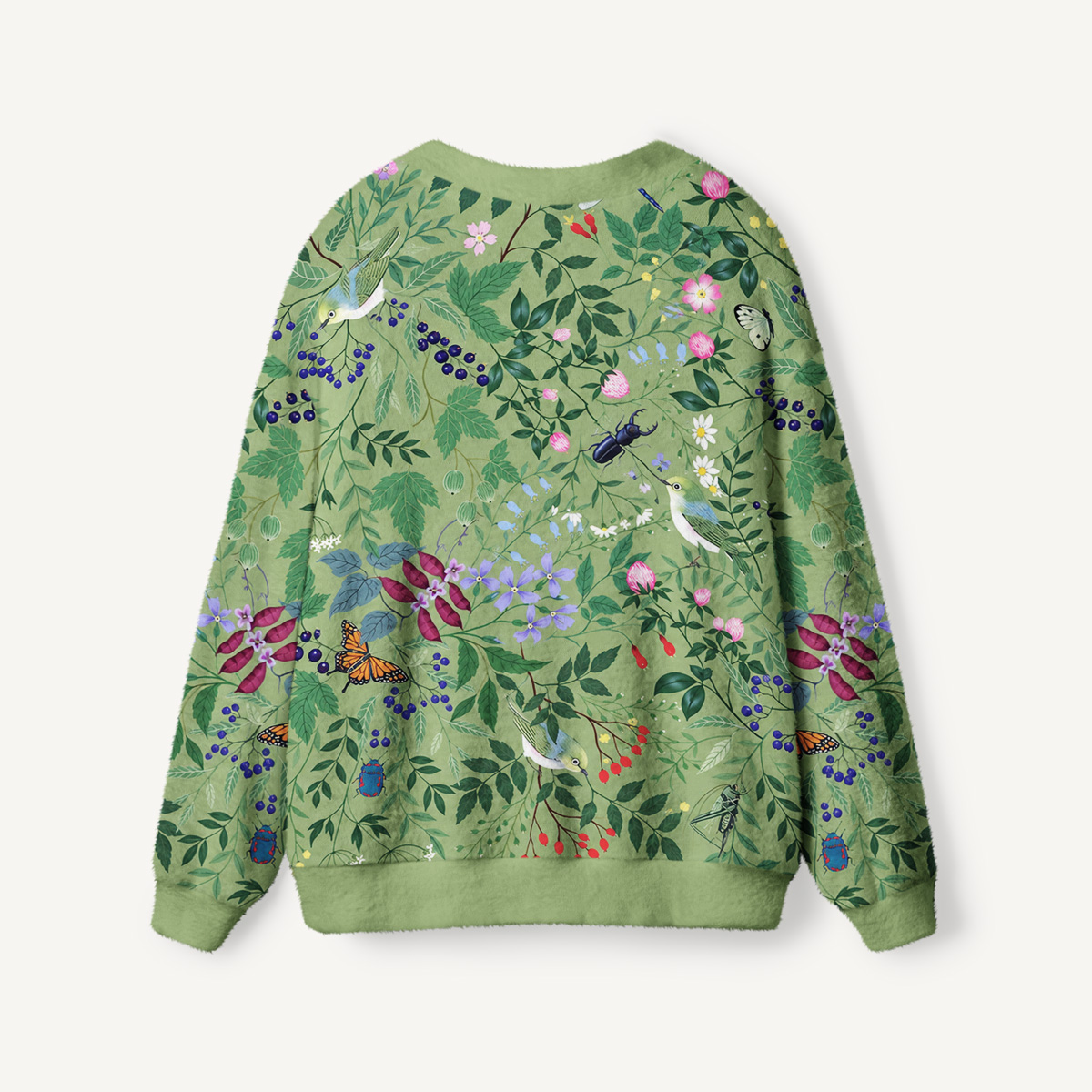 Secret Garden Botanical Print Cardigan Sweaters