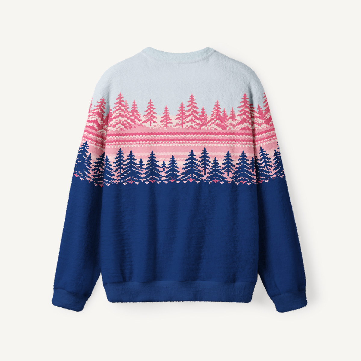 Winter Pine Fair Isle Fuzzy Crewneck Sweater