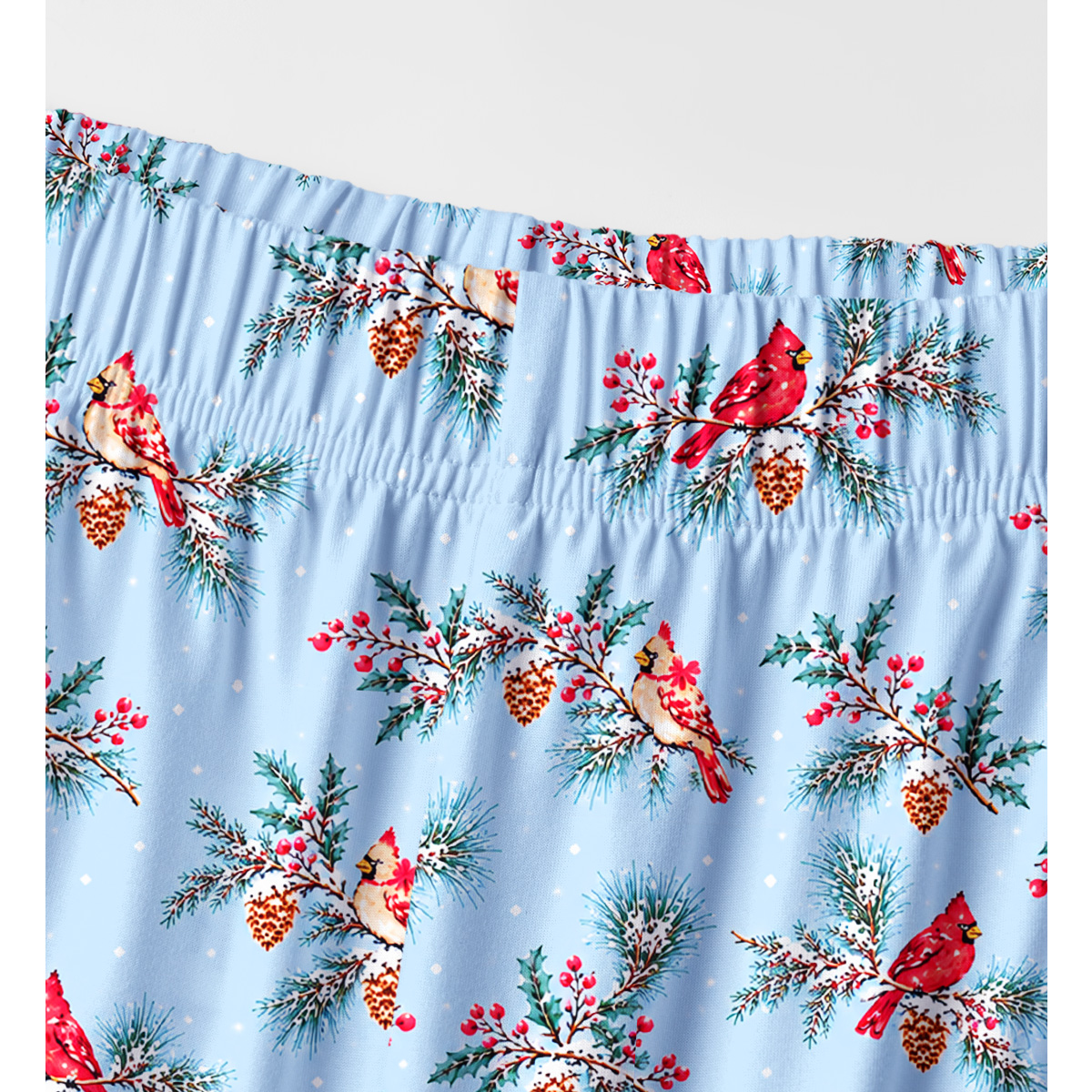 Winter Cardinal Garden Long Pajama Set 