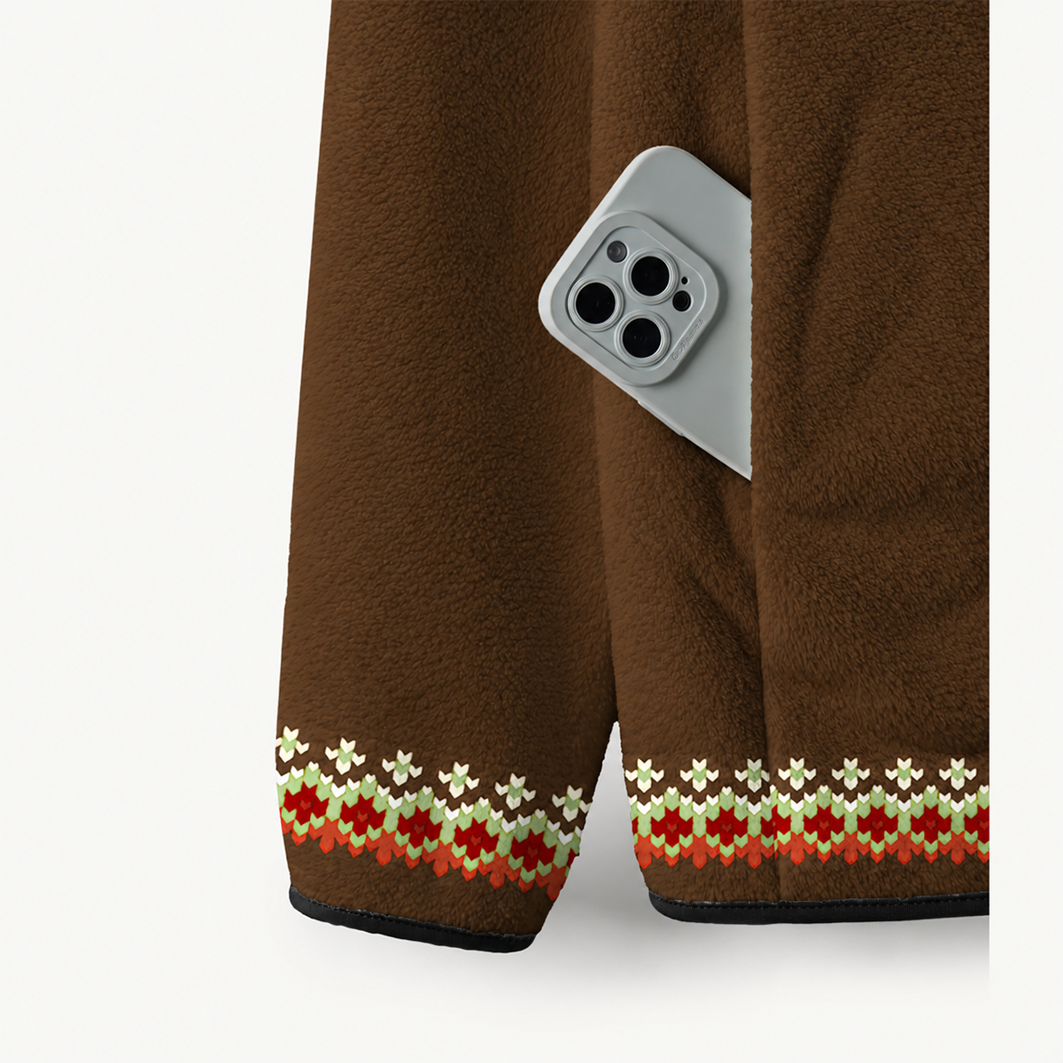 Fox Fair Isle Print Fleece Jacket