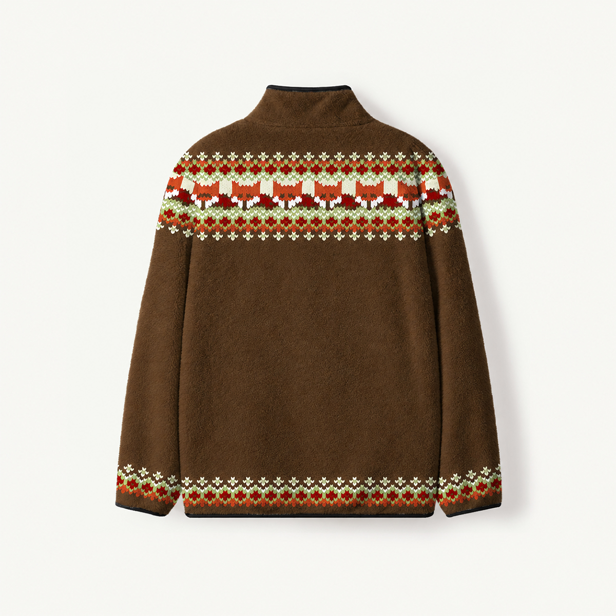Fox Fair Isle Print Fleece Jacket