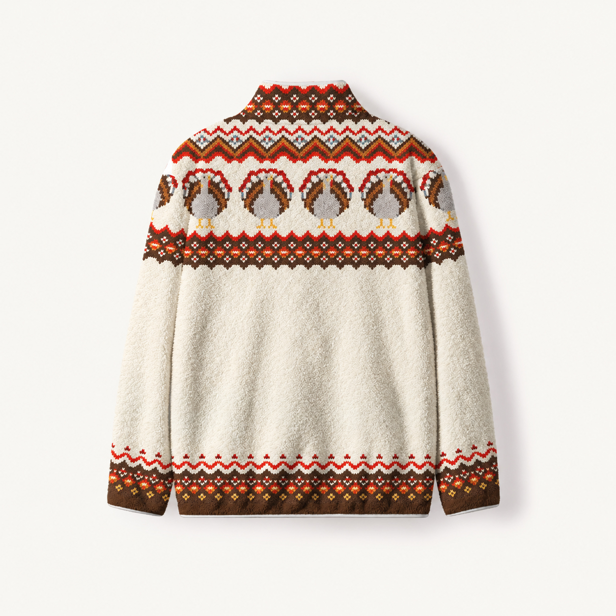 Autumn Harvest Turkey Print Fleece Jacket