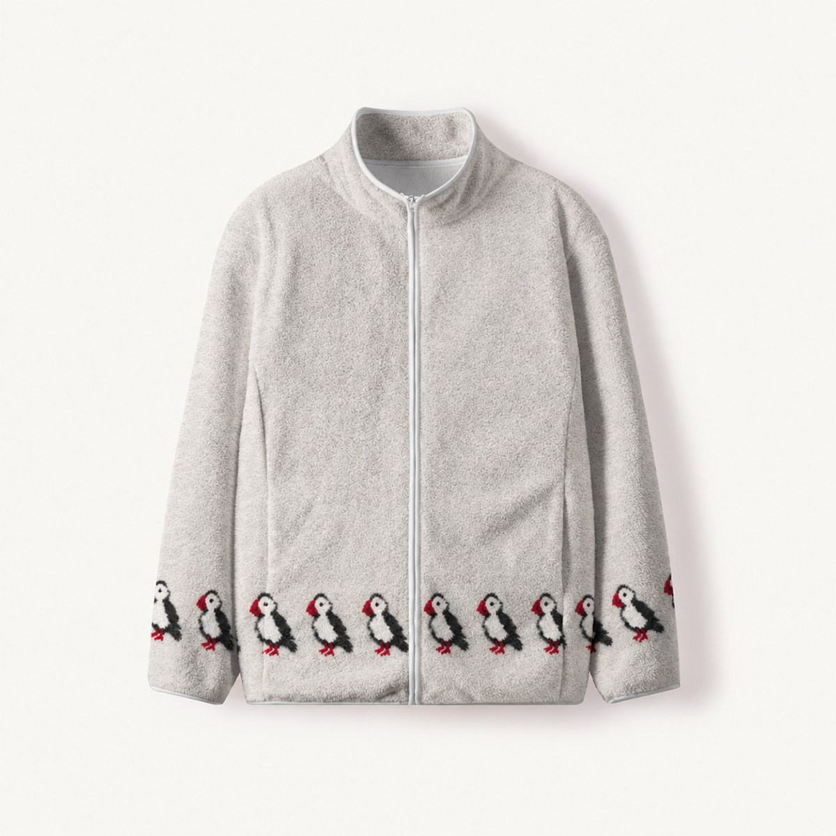 Little Puffin Parade Print Fleece Jacket