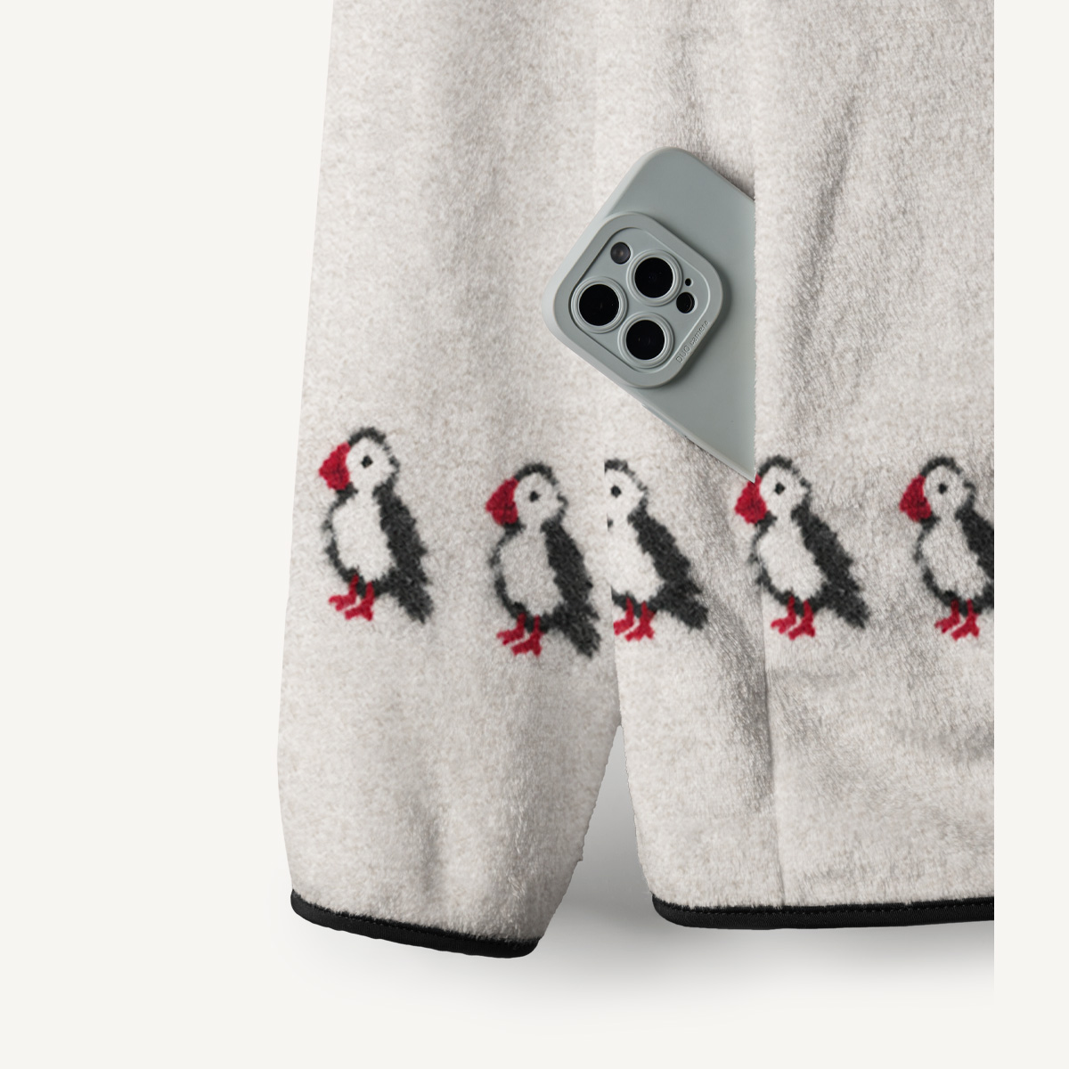 Little Puffin Parade Print Fleece Jacket