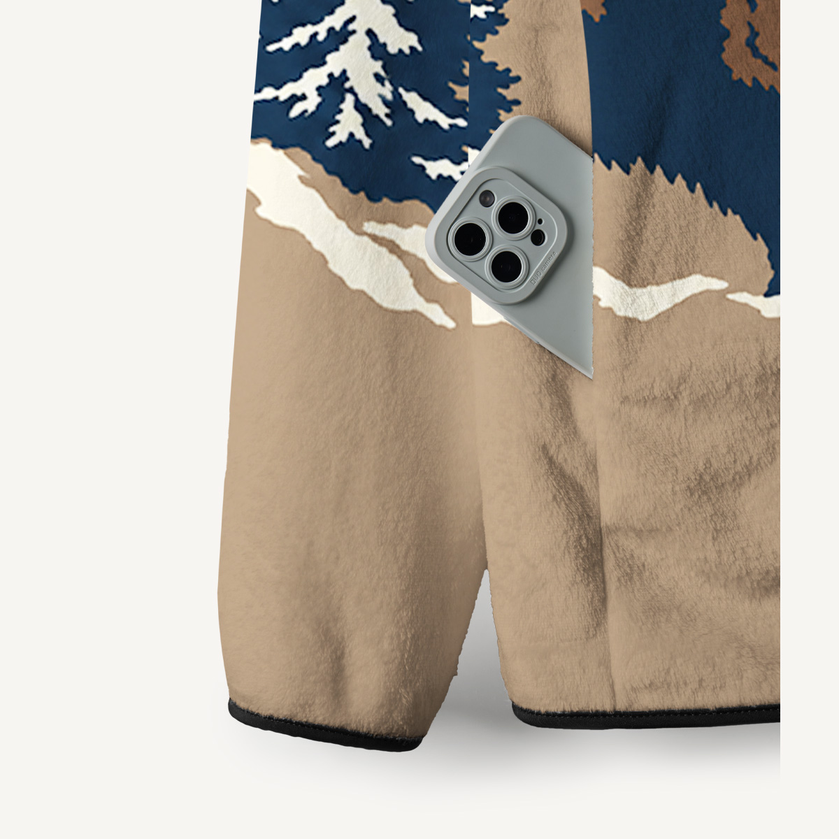 Wild Bison Mountain Print Fleece Jacket