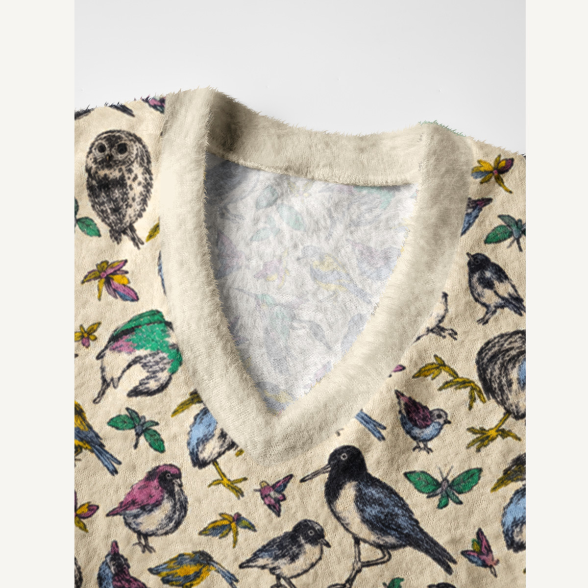 Sky Meadow Symphony Print V-Neck Sweater Vest