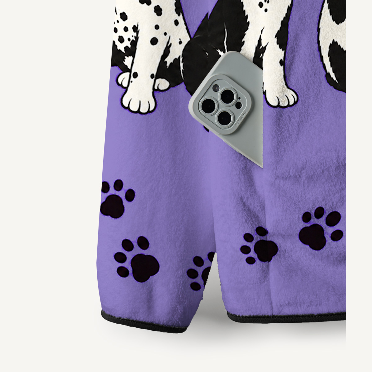 Purple Paws Parade Print Fleece Jacket