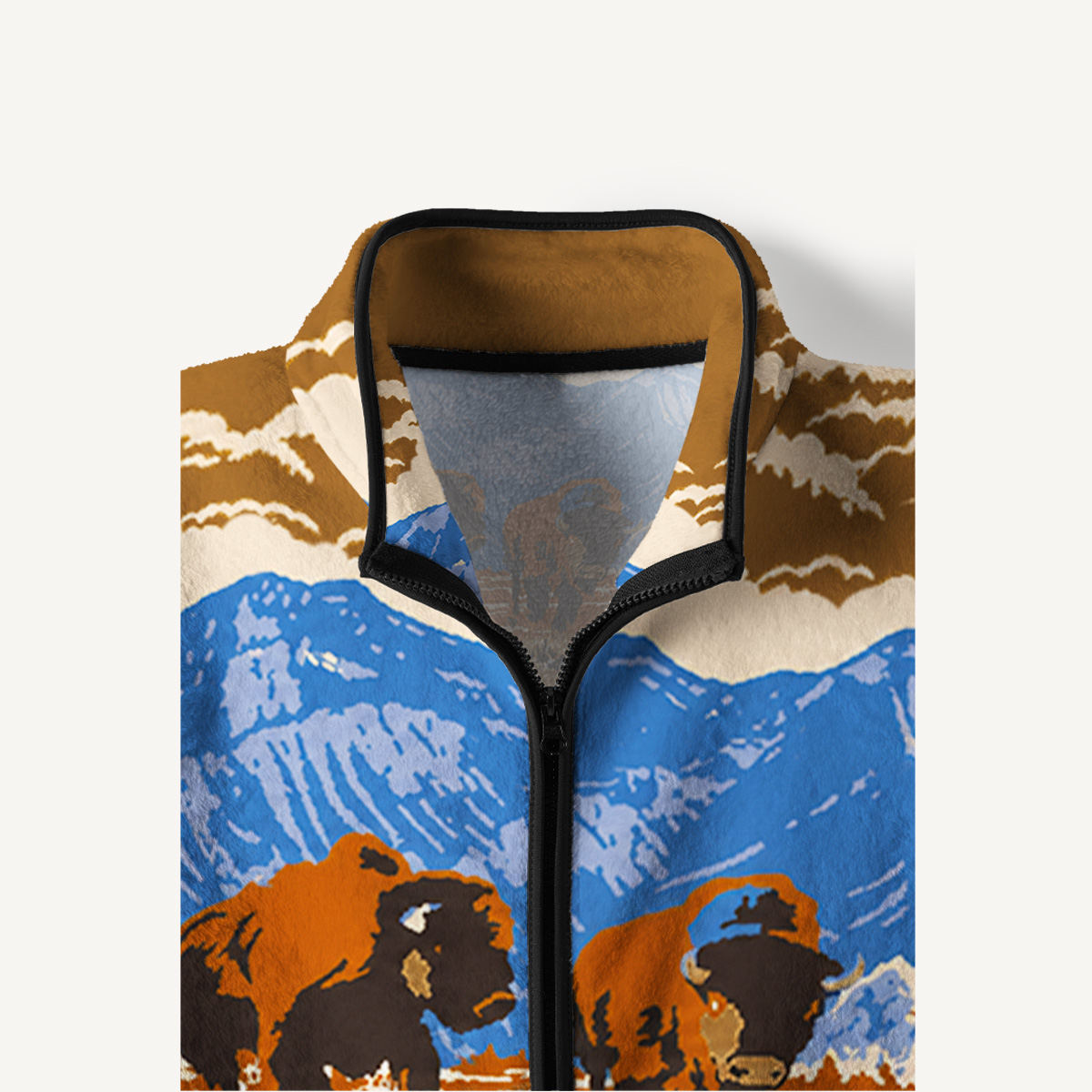 Wild Bison Range Print Fleece Jacket