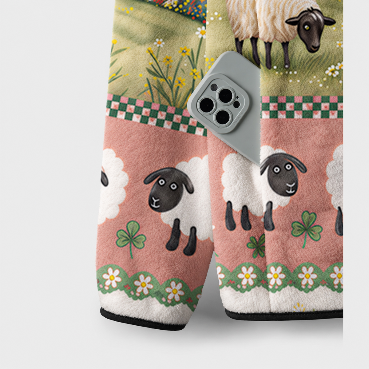 Pastoral Daydream Cottage Print Fleece Jacket