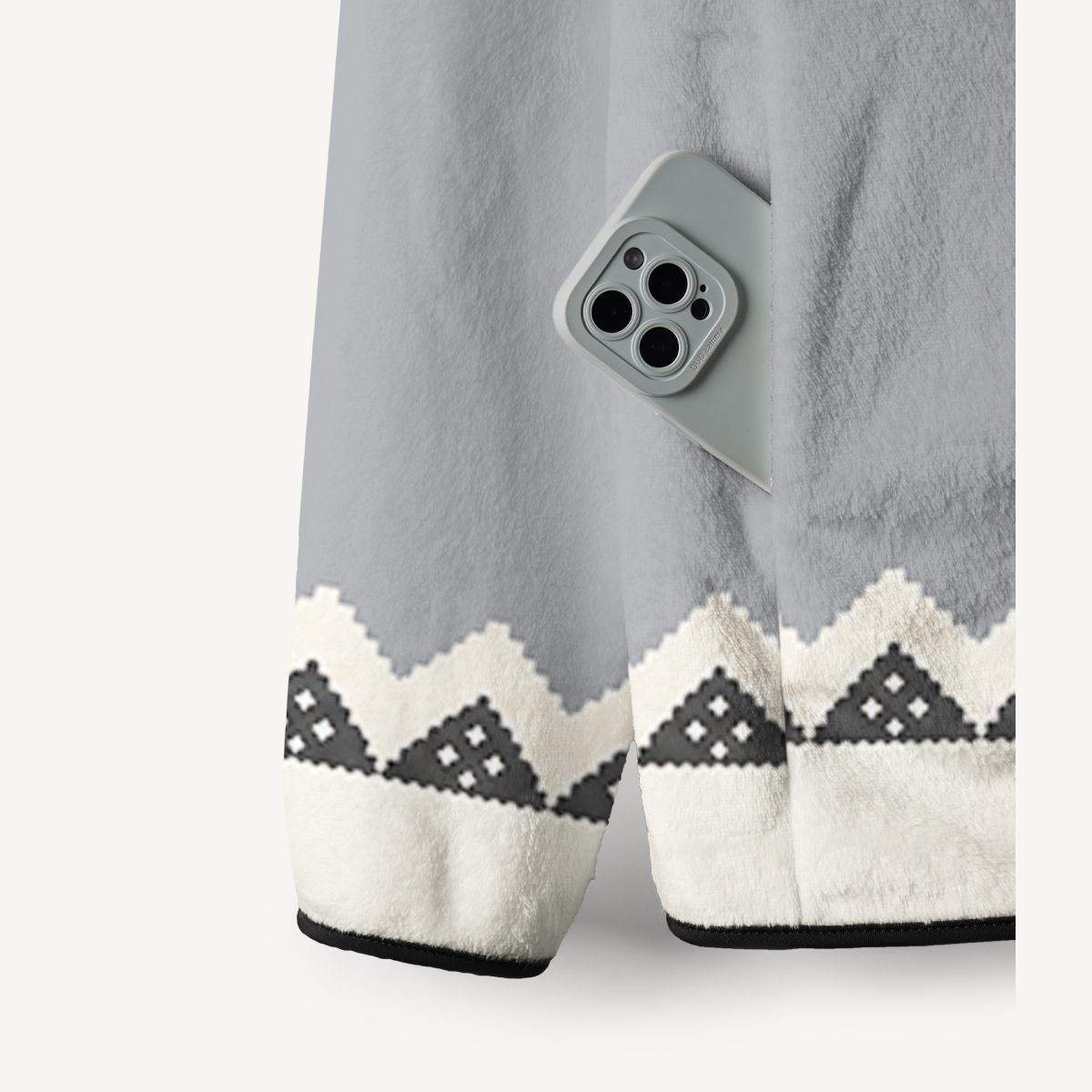 Monochrome Marine Yoke Print Fleece Jacket