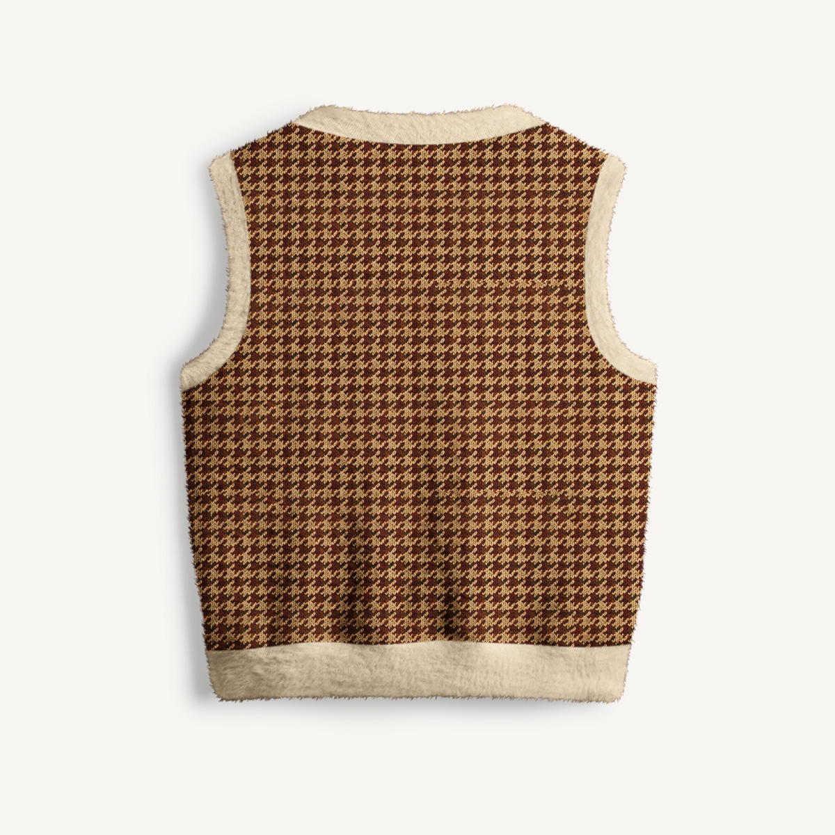 Classic Tweed Wild Duck Print V-Neck Sweater Vest