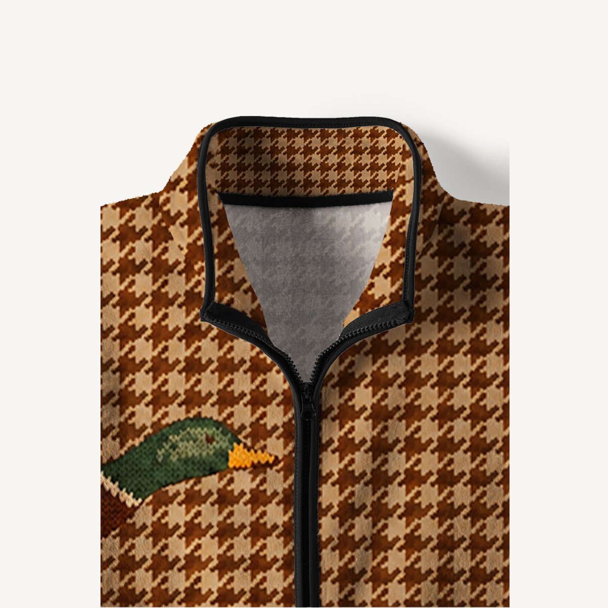 Classic Tweed Wild Duck Print Fleece Jacket