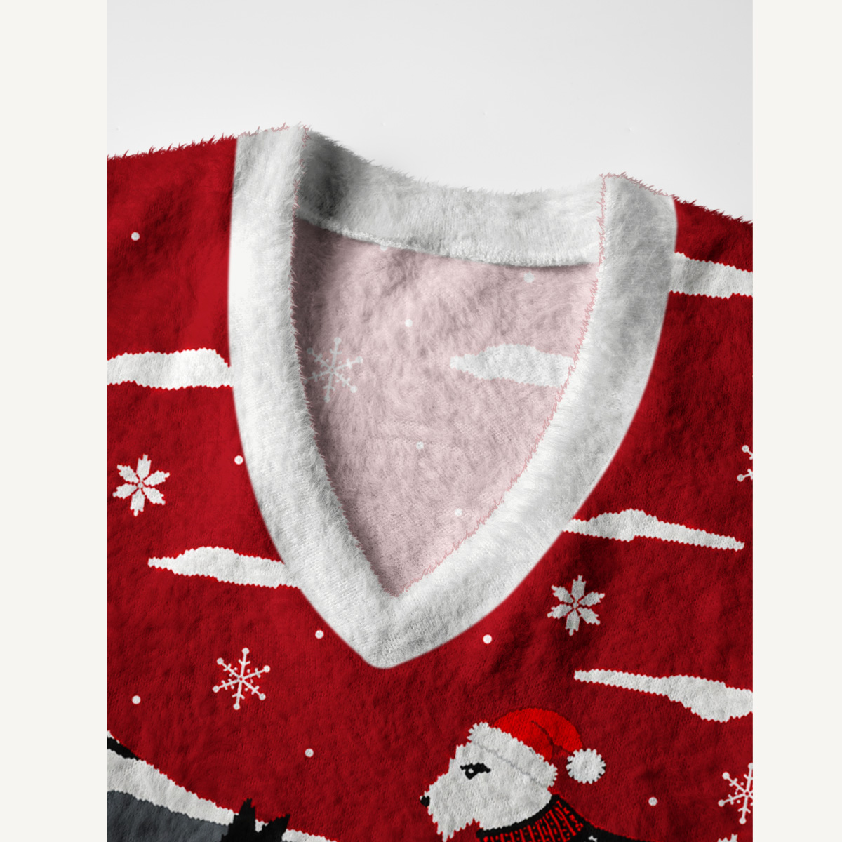 Festive Scottie Winter Magic Print V-Neck Sweater Vest