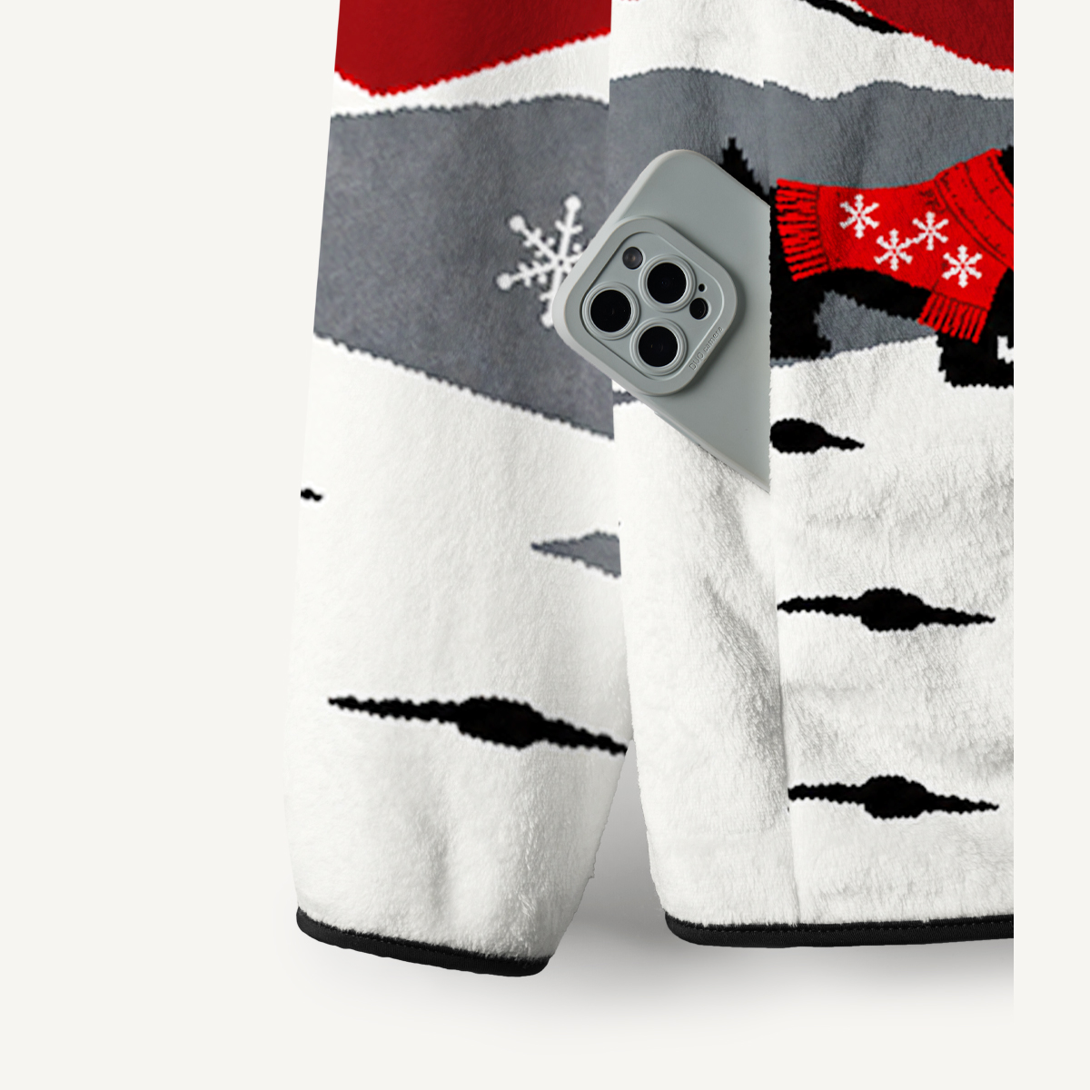 Festive Scottie Winter Magic Print Fleece Jacket
