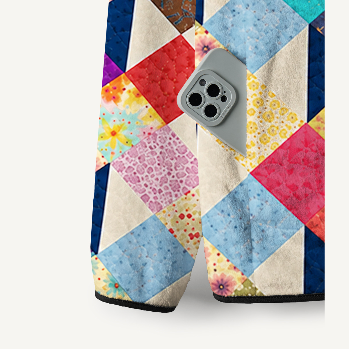 Heritage Floral Mosaic Quilt Print Fleece Jacket