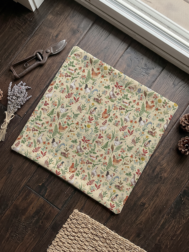 Countryside Garden Critter Cotton-Linen Pillow