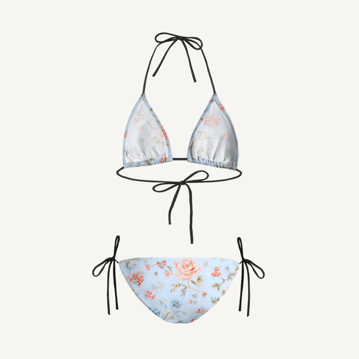 Rosabelle Bloom Tie Side Bikini Set with Matching Pants