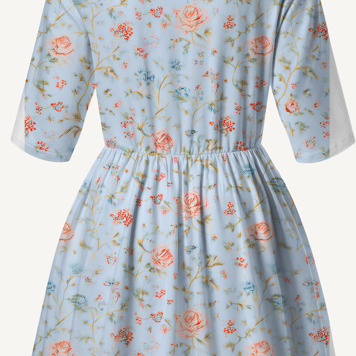 Round Neck Rosabelle Bloom Midi Dress