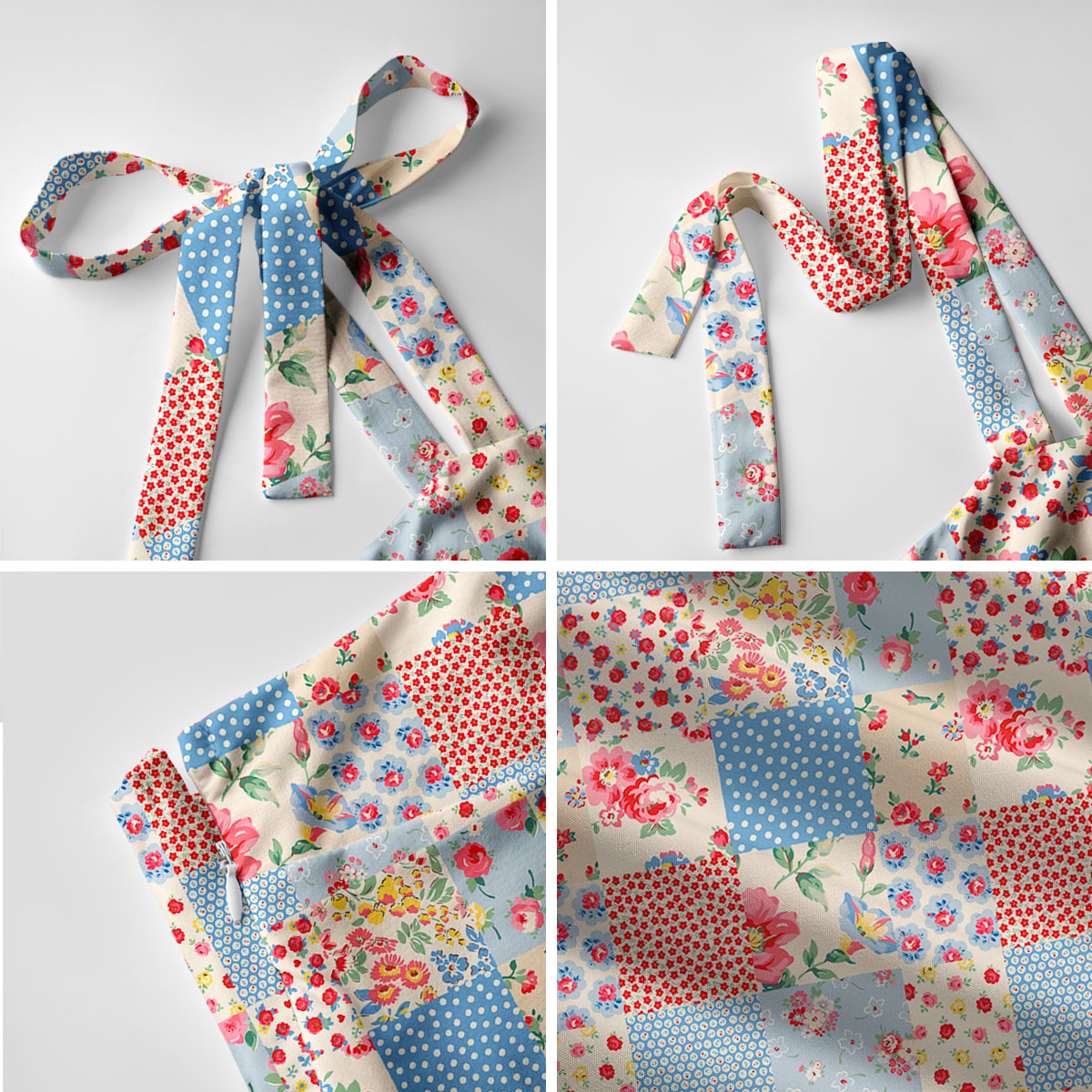 Pastel Patc Print Bow Strap Maxi Dress