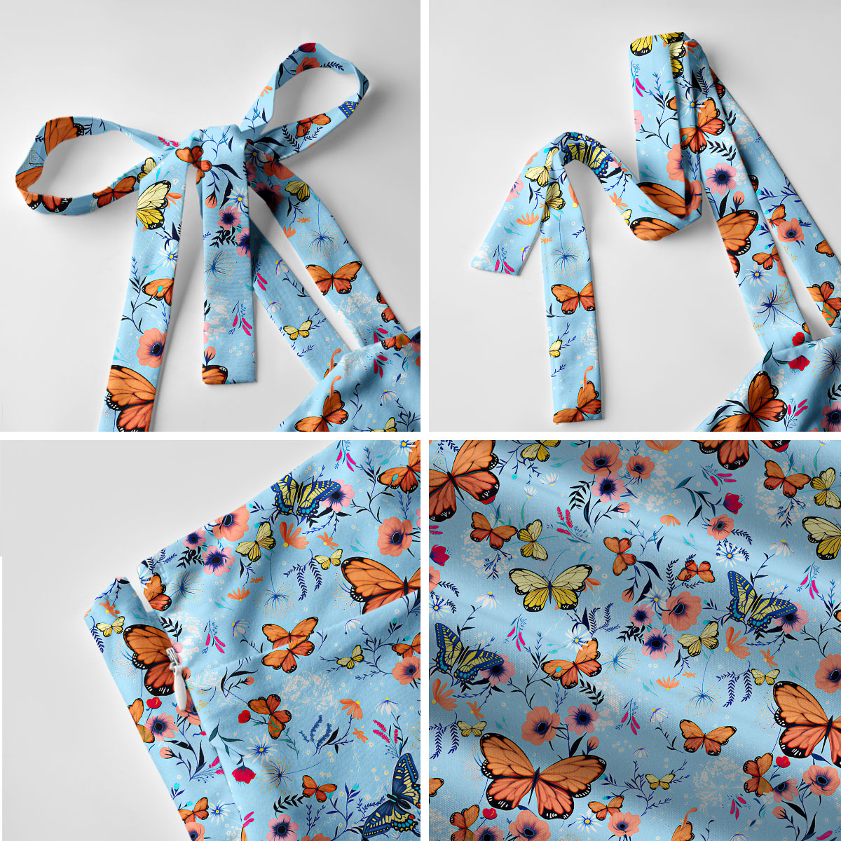 Butterfly Blossom Print Bow Strap Maxi Dress