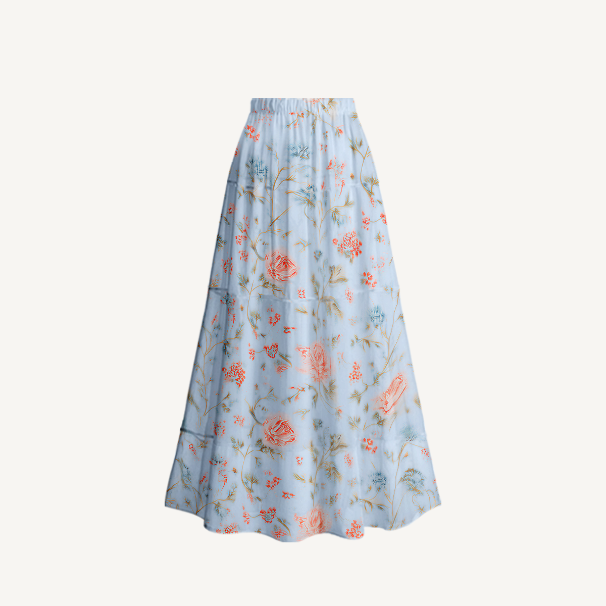 Rosabelle Bloom Ruffled V Neck One Piece Swimsuit and Matching Midi Skirt Set