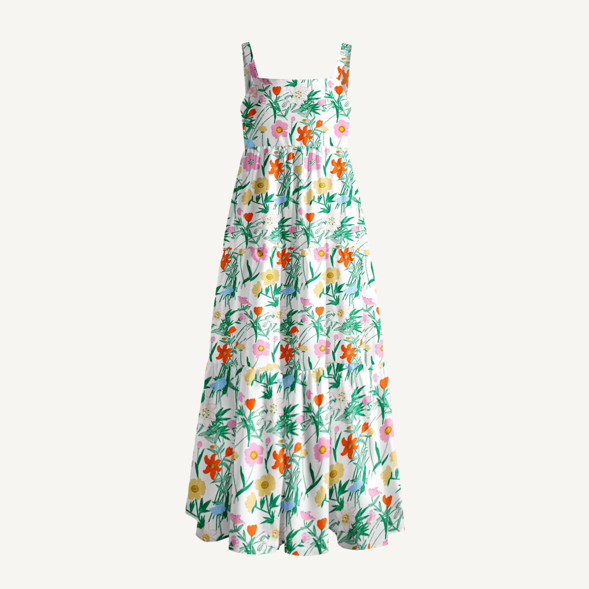 Lily & Poppy Days Print Wide Straps Maxi Dress With Pockets