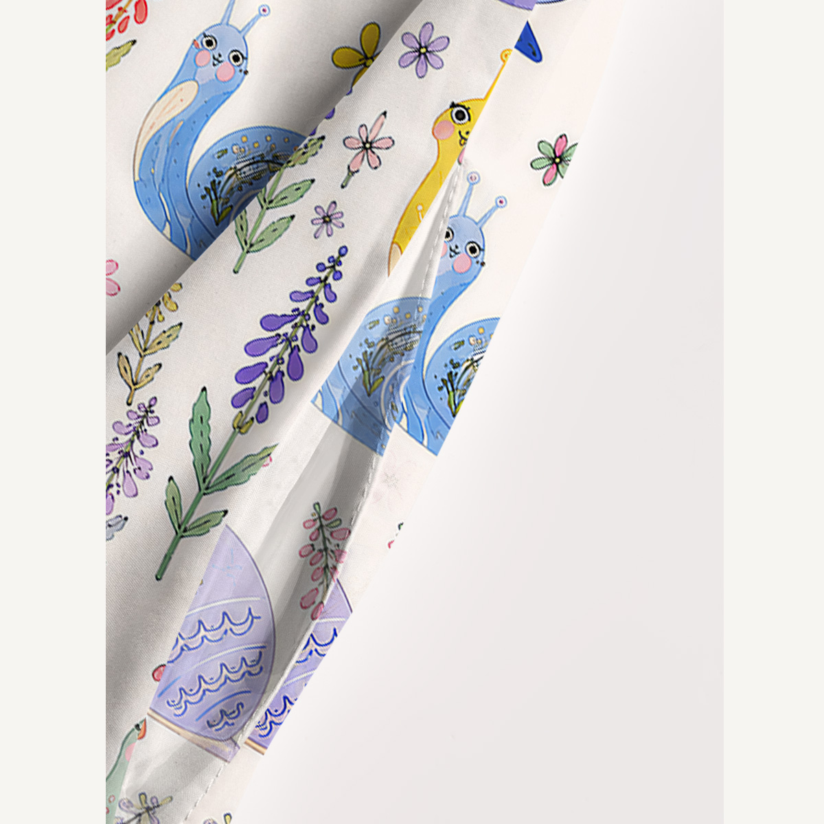 Snail Garden Print Wide Straps Maxi Dress With Pockets