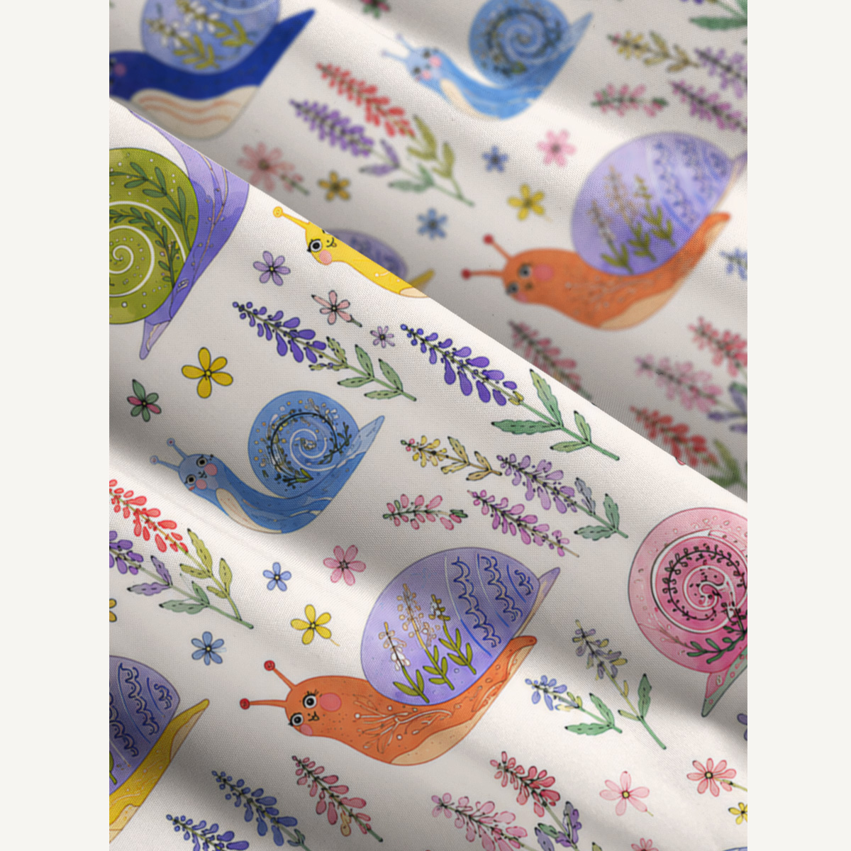 Snail Garden Print Wide Straps Maxi Dress With Pockets