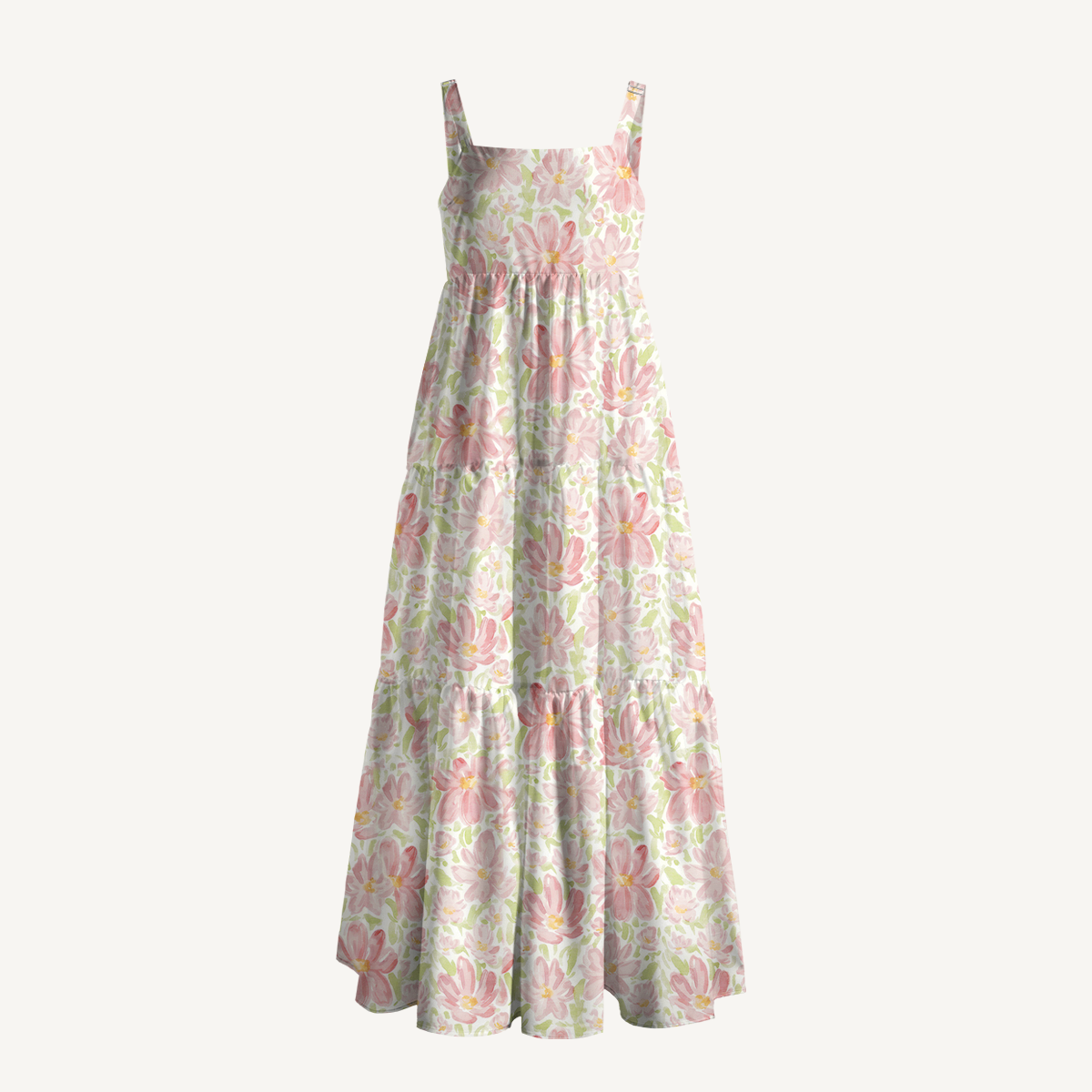 Square Neck Cosmos Flower Print Slip Dress
