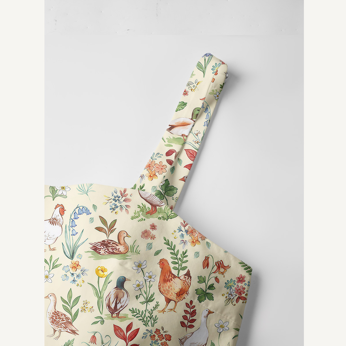 Cotton Countryside Garden Critter Print Wide Straps Maxi Dress With Pockets