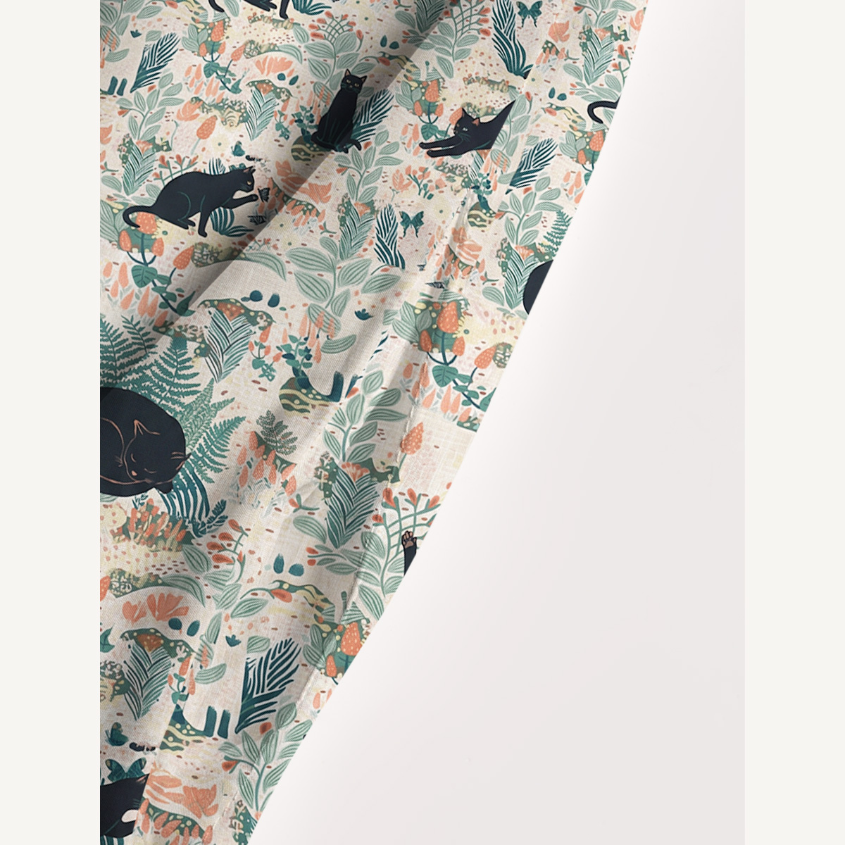 Square Neck Into the Woods Print Slip Dress