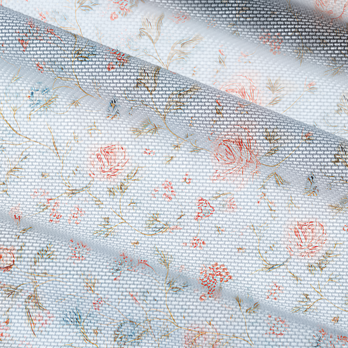 V-Neck Short Sleeve Rosabelle Bloom Print Mesh Top