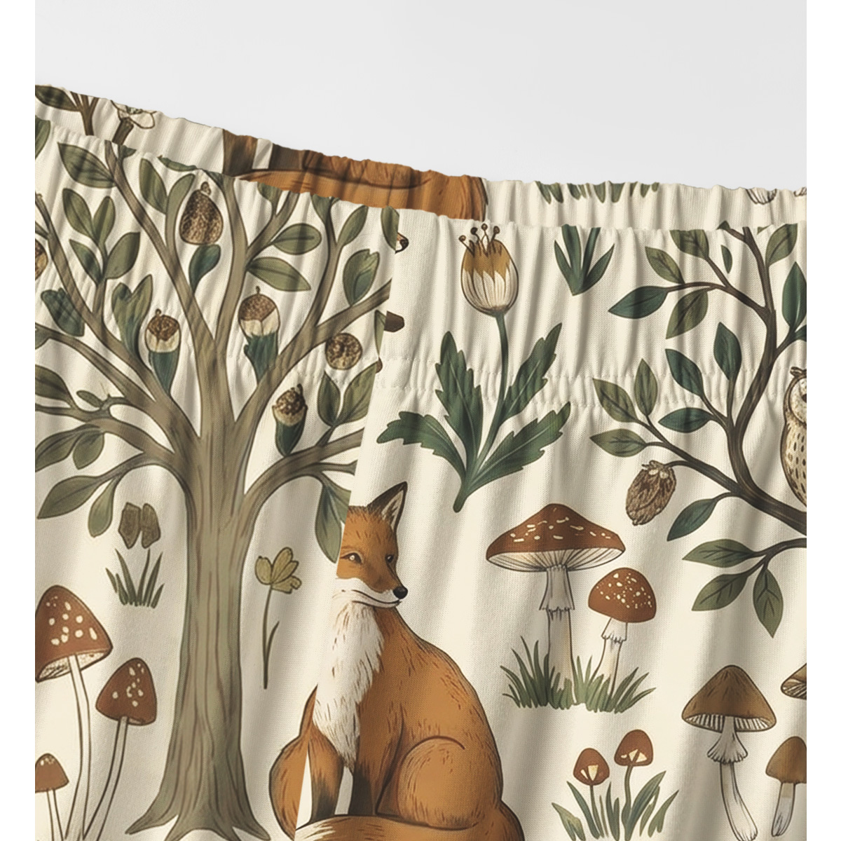 Woodland Creatures Print Long Pajama Set 
