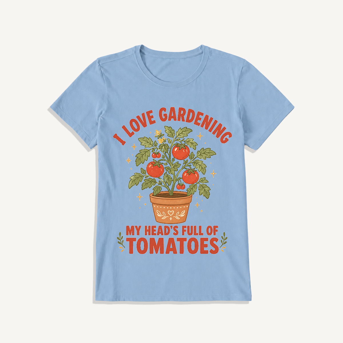 Tomato Garden Daydream Print Crew Neck Cotton Tee