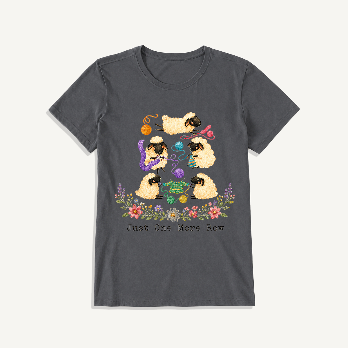 Woolly Meadow Craft Garden Print Crew Neck Cotton Tee
