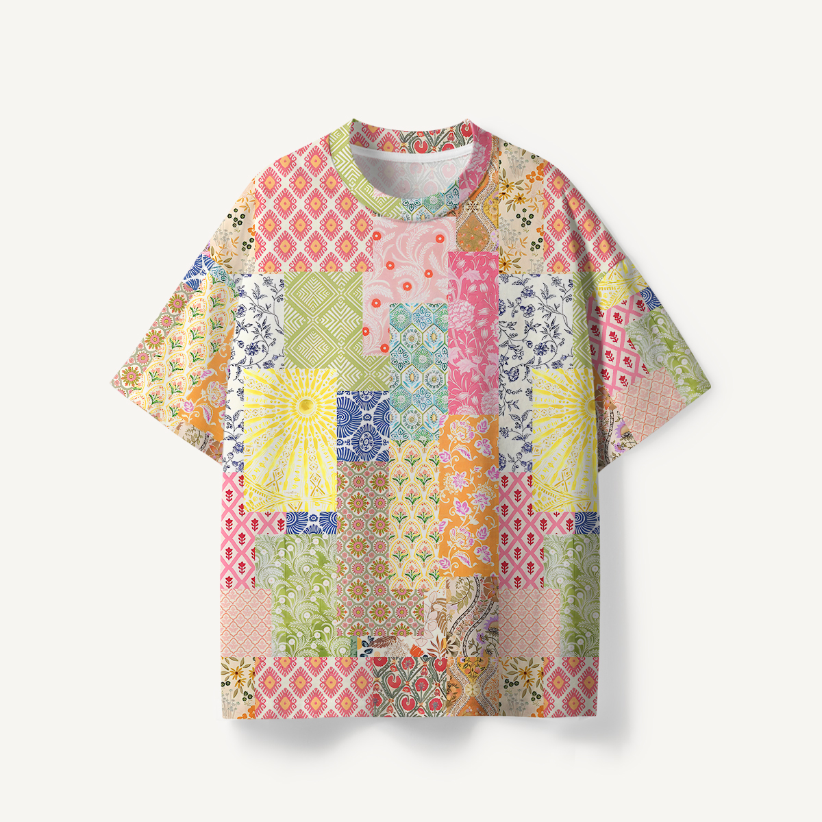 Colorful Bohemian Patchwork print Premium Eco Tee