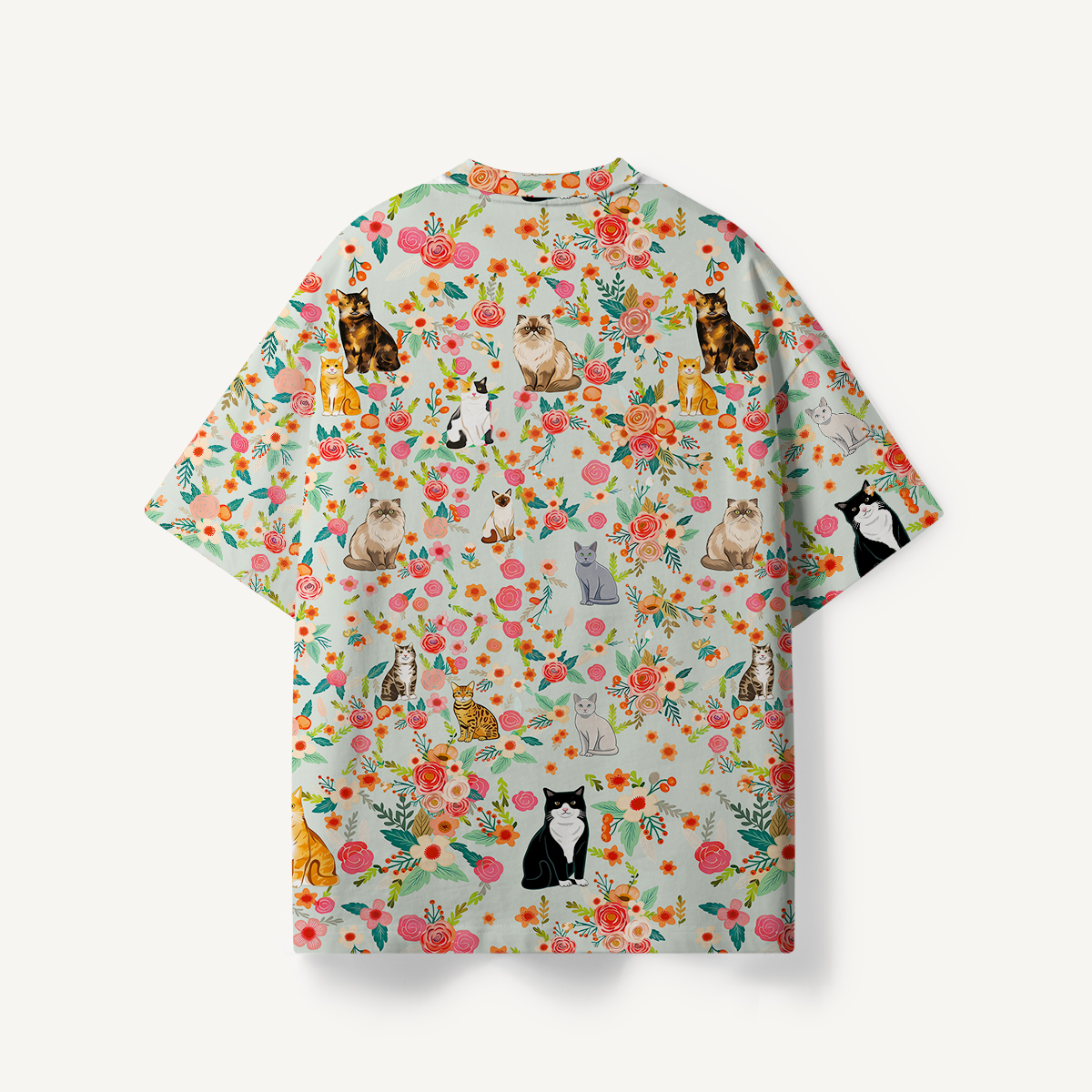 Flower Cat print Premium Eco Tee