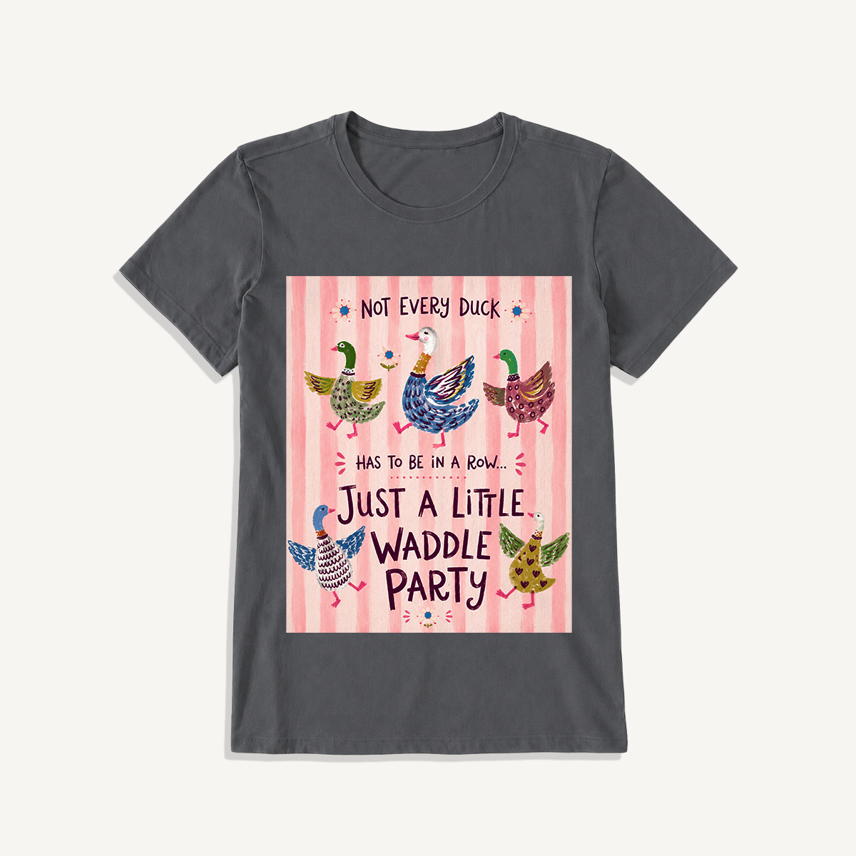 Waddle Party Print Crew Neck Cotton Tee
