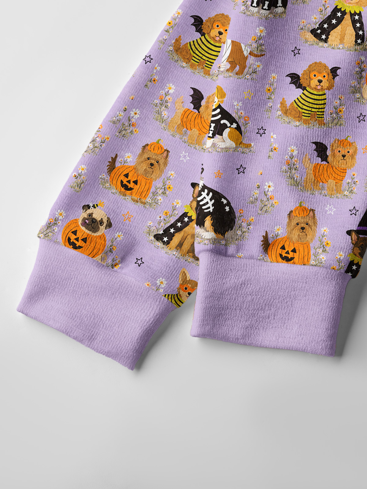Lightweight Crew Neck Long‑Sleeve Cropped Halloween Puppy Wonderland Print Fine‑Knit Cardigan