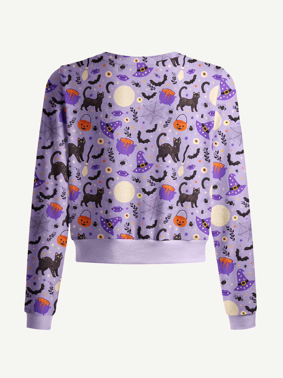 Moonlit Whiskers Print Fine‑Knit Cardigan