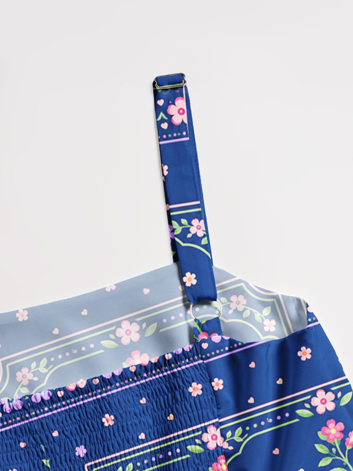 Midnight Garden Lovebirds Print Wide Straps Maxi Dress With Pockets
