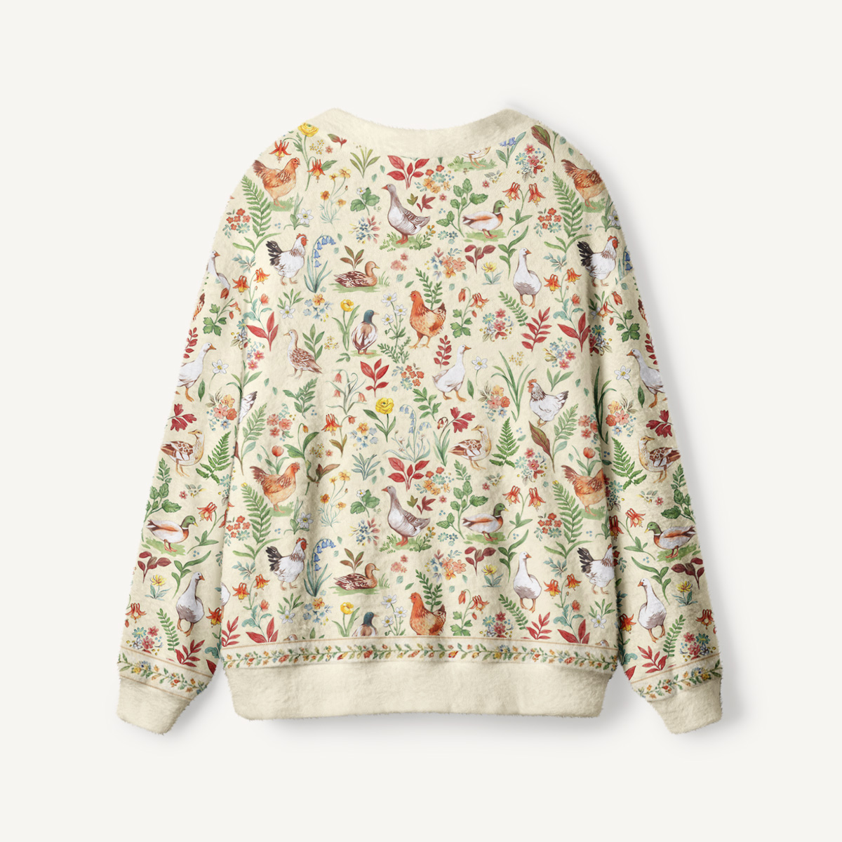 Countryside Garden Critter Print Halloween Ugly Cardigan Sweaters
