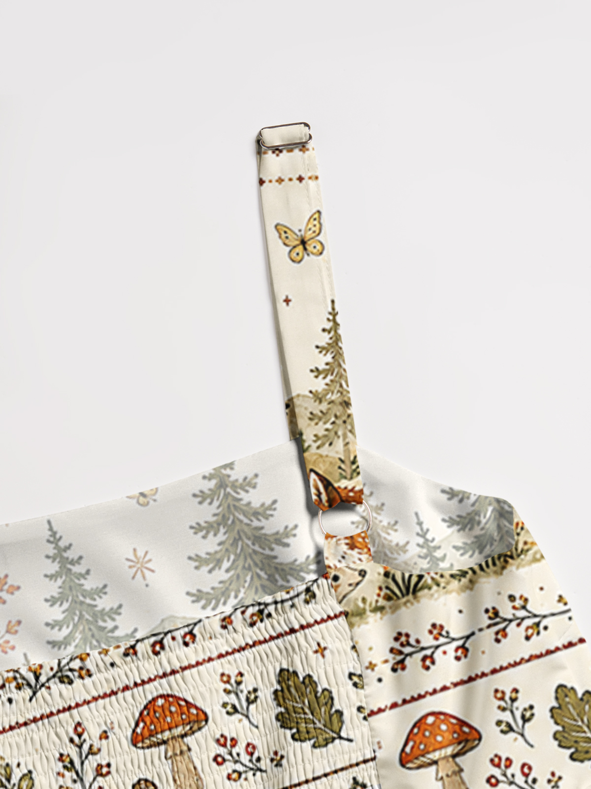 Moonlit Woodland Foxes Print Wide Straps Maxi Dress With Pockets