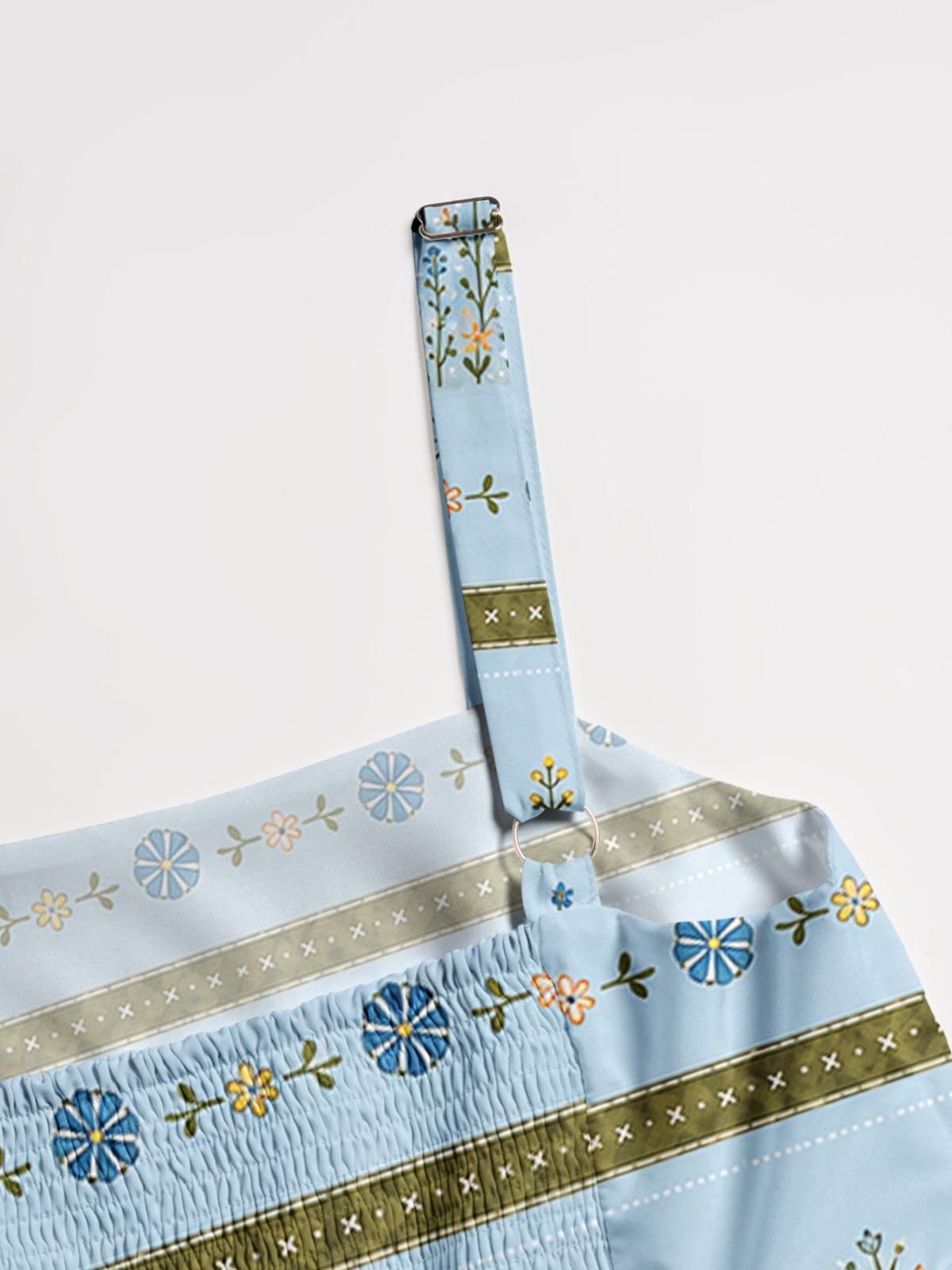Blue Meadow Sheep Print Wide Straps Maxi Dress With Pockets