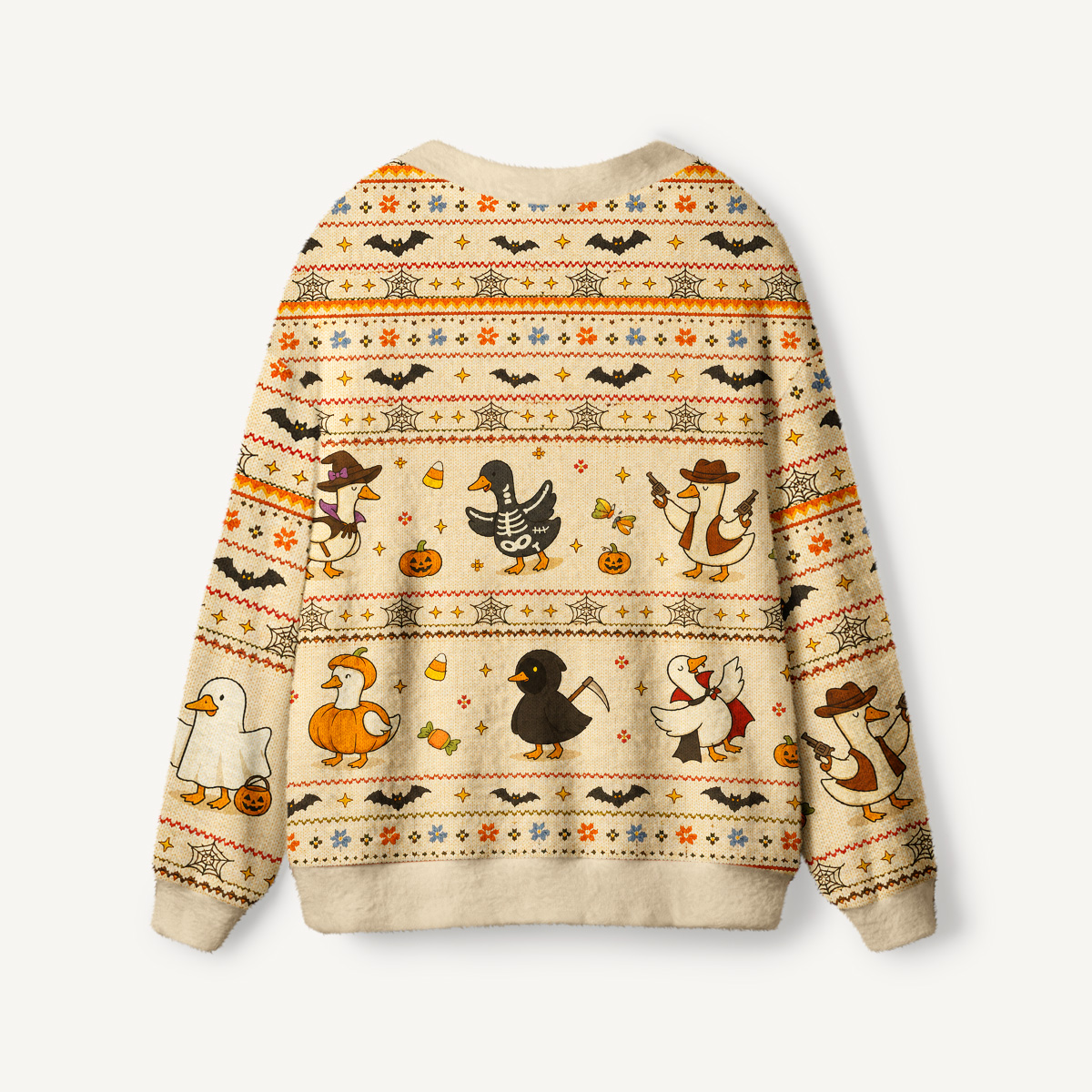 Halloween Ducks Collection Print Halloween Ugly Cardigan Sweaters