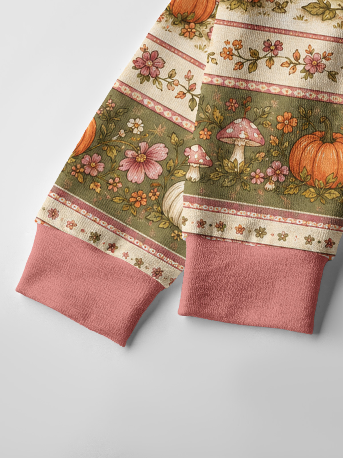 Lightweight Crew Neck Long‑Sleeve Cropped Garden Pumpkin Cat & Ghost Print Fine‑Knit Cardigan